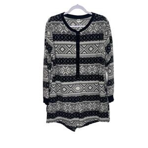Old Navy Pajama Womens Size XL Gray Long Sleeve Comfort Pull On Romper